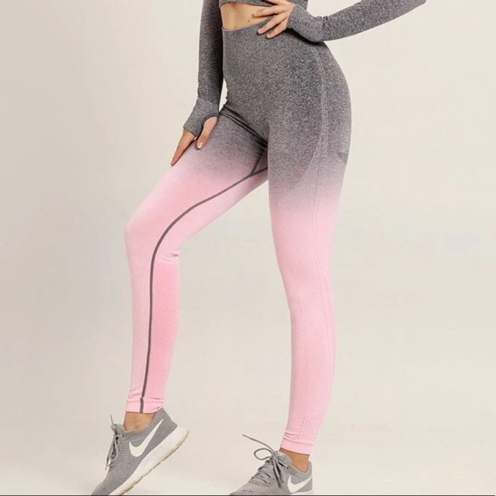 Astoria Seamless Ombré Legging - Grey/Pink